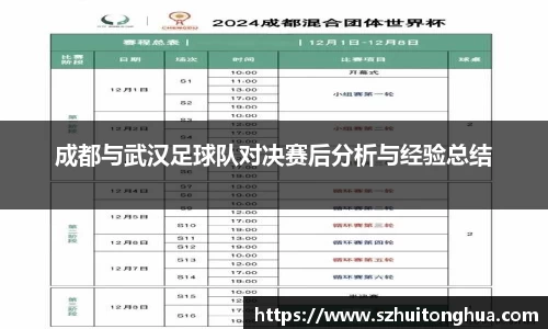 成都与武汉足球队对决赛后分析与经验总结
